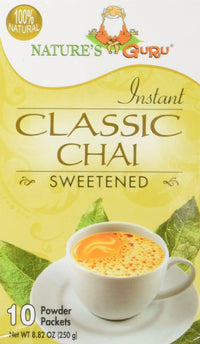 Nature's  Guru Instant Classic Chai Tea Drink Mix Sweetened 10 Count Single Serve On-the-Go Drink Packets