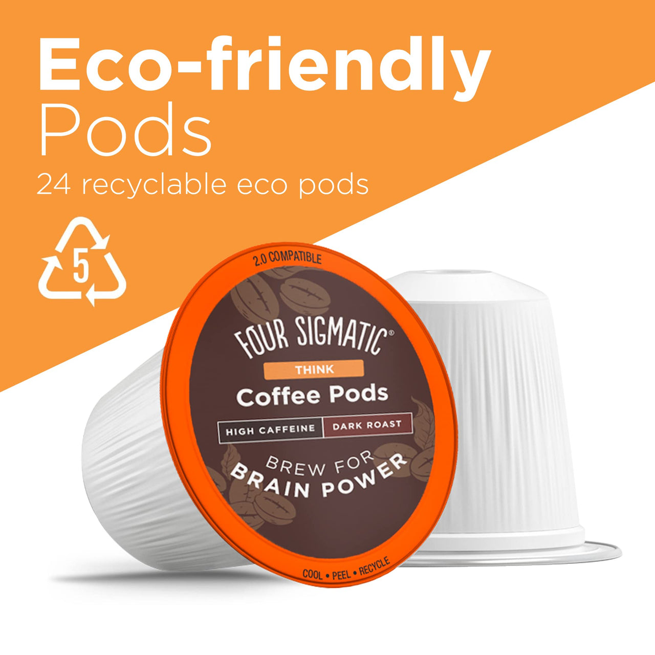 Mushroom Coffee K-Cups by Four Sigmatic | Organic and Fair Trade Dark Roast Coffee with Lions Mane, Chaga & Mushroom Powder | Focus & Immune Support | Vegan & Keto | Sustainable Pods | 12 Count