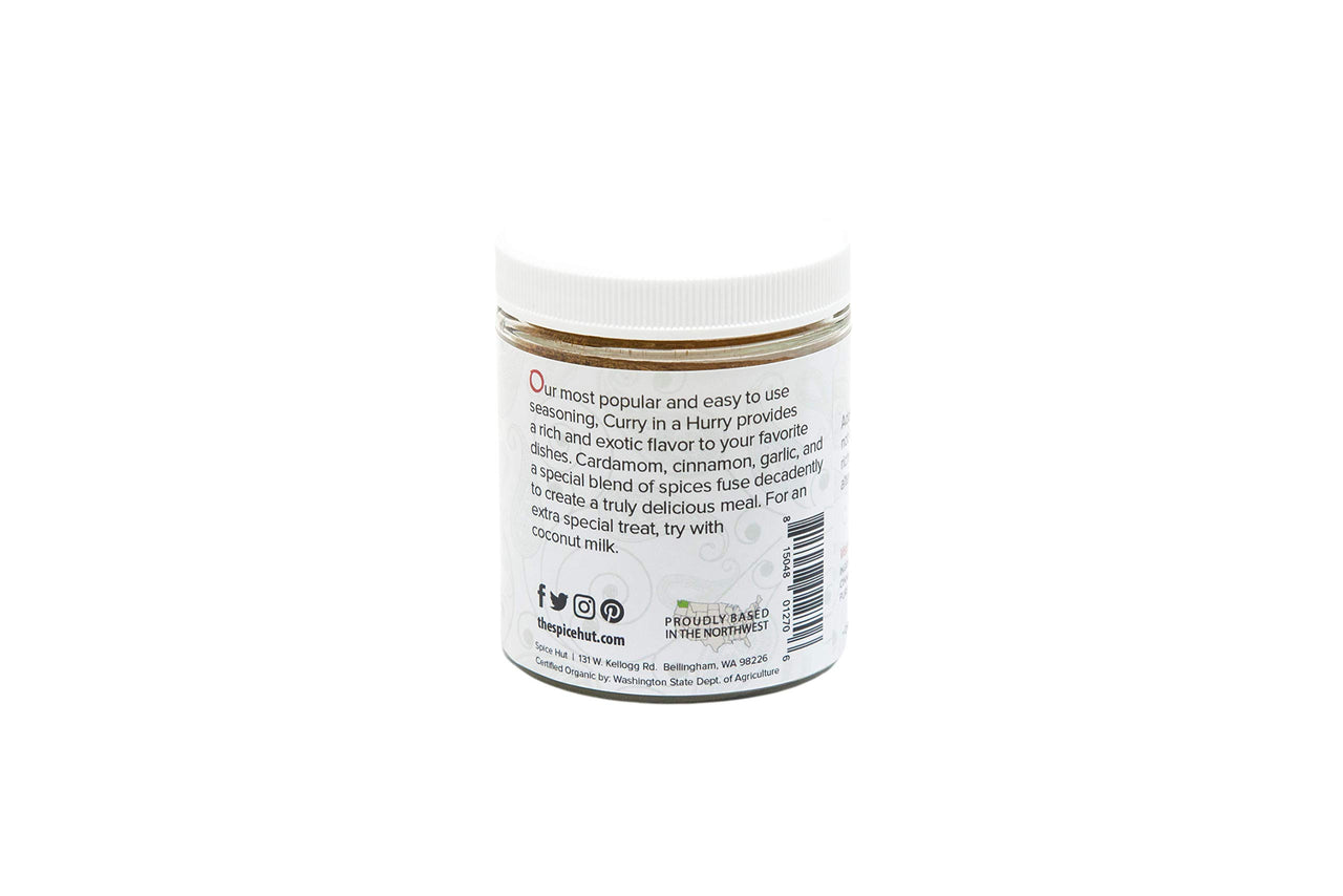 The Spice Hut Organic Curry in a Hurry Seasoning, Quick & Easy Spice Blend for Indian Cooking, with Salt 4 oz