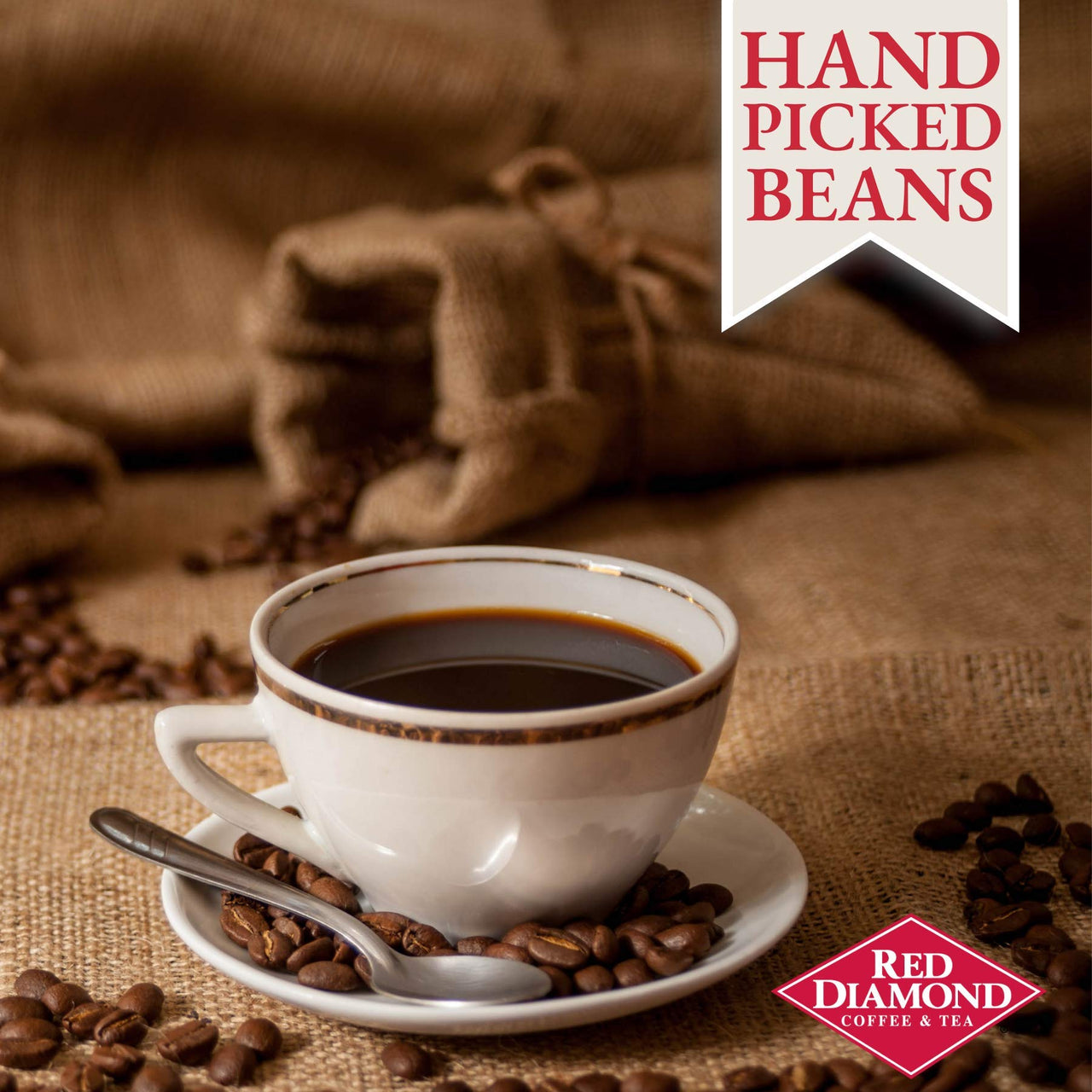 Red Diamond Ground Coffee, Classic Blend, Medium Roast, Premium Arabica Beans, Smooth & Rich Flavor, 11 Ounce Resealable Can
