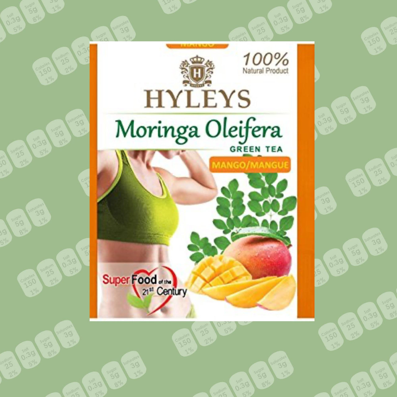 Hyleys Tea Moringa Oleifera with Mango Flavor - 50 Tea Bags (Miracle Tree Tea)