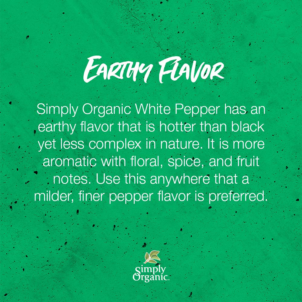 Simply Organic White Pepper, 2.86 oz