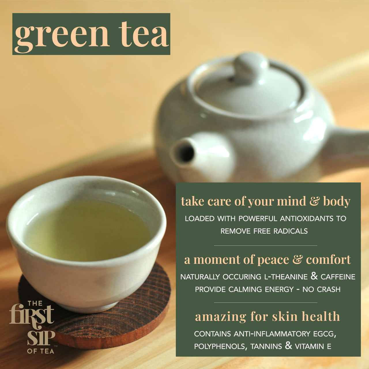 Raspberry Green Tea, Pyramid Sachet Tea Bags, Blackberry & Raspberry Fruit, Caffeine, Hot & Iced Tea with Antioxidants - 16 Cups | The Spice Hut, First Sip of Tea