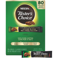 Nescafe Instant Coffee Packets, Decaf, Taster's  Choice Light Roast, 1.7 g Singles (Pack of 80)