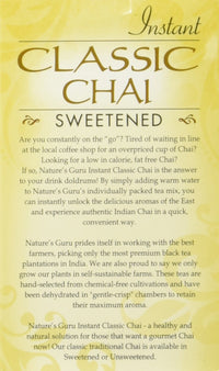 Nature's  Guru Instant Classic Chai Tea Drink Mix Sweetened 10 Count Single Serve On-the-Go Drink Packets
