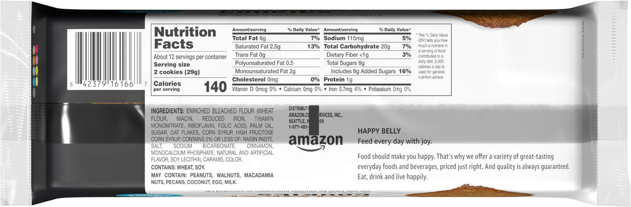 Happy Belly Old Fashioned Oatmeal Cookies, 12 Ounce
