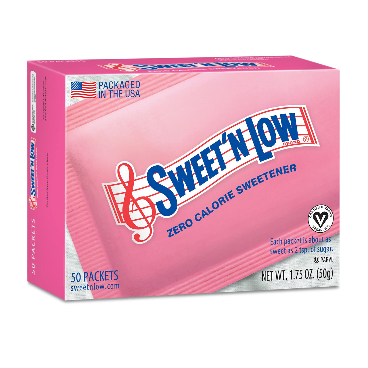 Sweet'N Low Sweetener, No Added Flavors or erythritol, 50 Count Packets (1 Pack)
