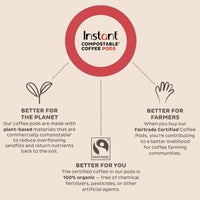 Instant Compostable Espresso Capsules, Leggero Light Roast, 10 Plant-based Capsules, From the Makers of Instant Pot, Eco-Friendly, 100% Organic, Arabica Espresso Capsules with Compostable Inner Bag