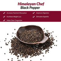 Himalayan Chef Whole Black Peppercorns, Square Plastic Grinder-6.17oz