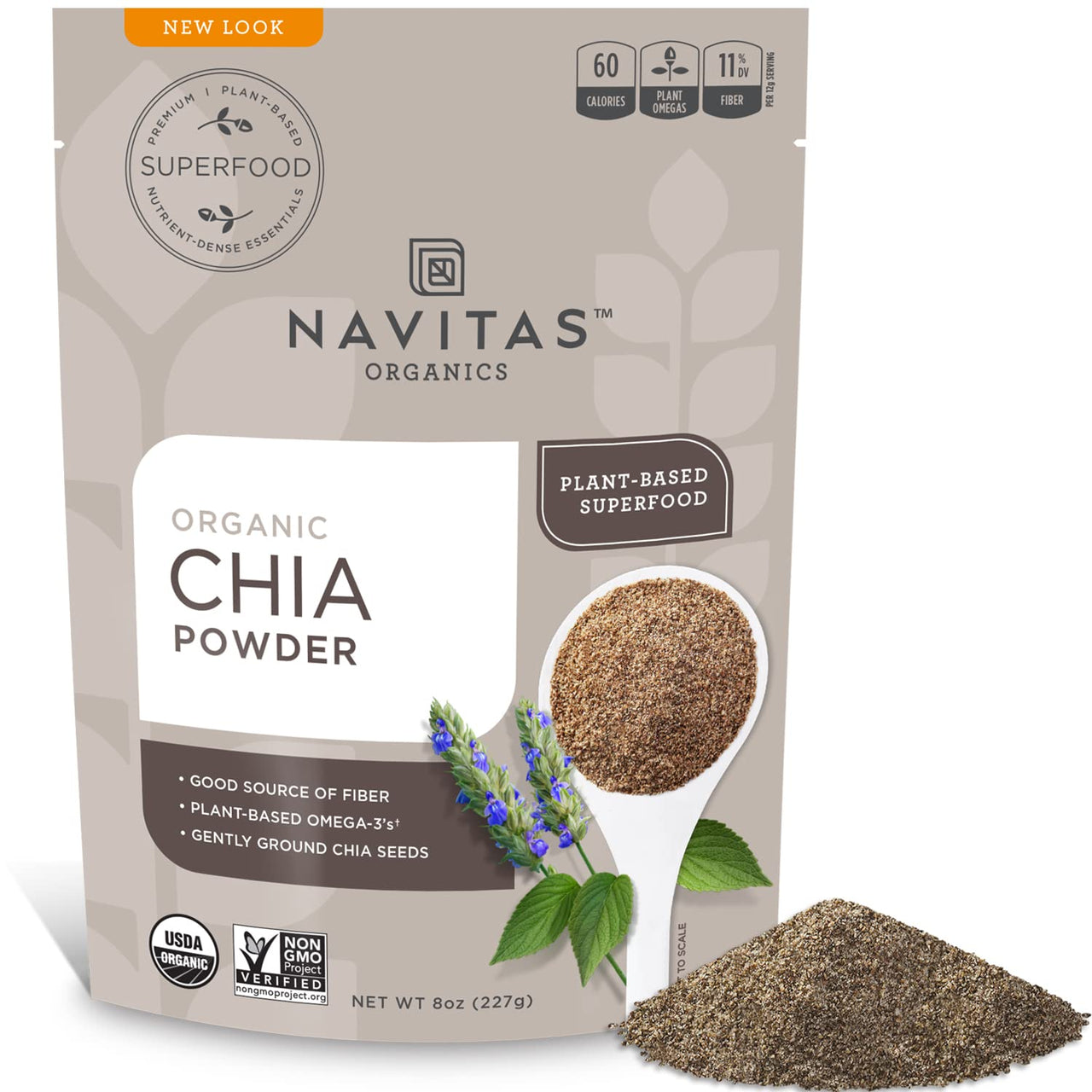 Navitas Organics Chia Seed Powder, 8oz. Bag, 19 Servings  Organic, Non-GMO, Gluten-Free