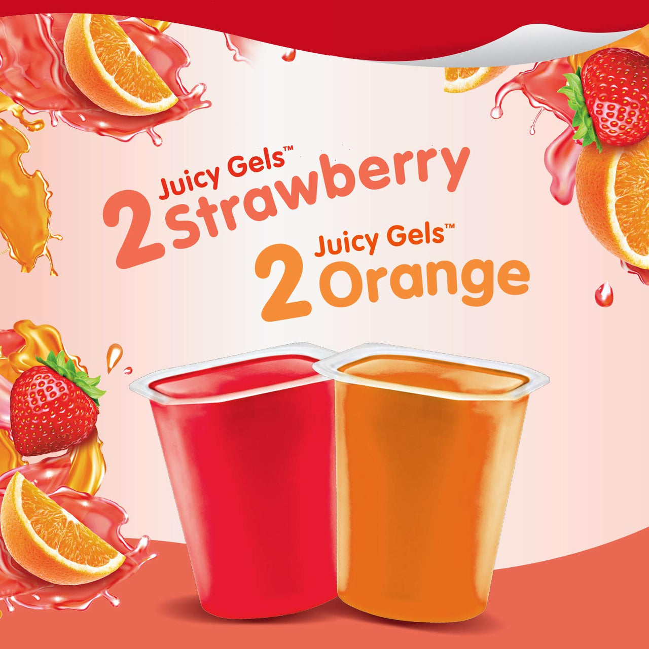 Snack Pack Strawberry and Orange Juicy Gels, 4 ct