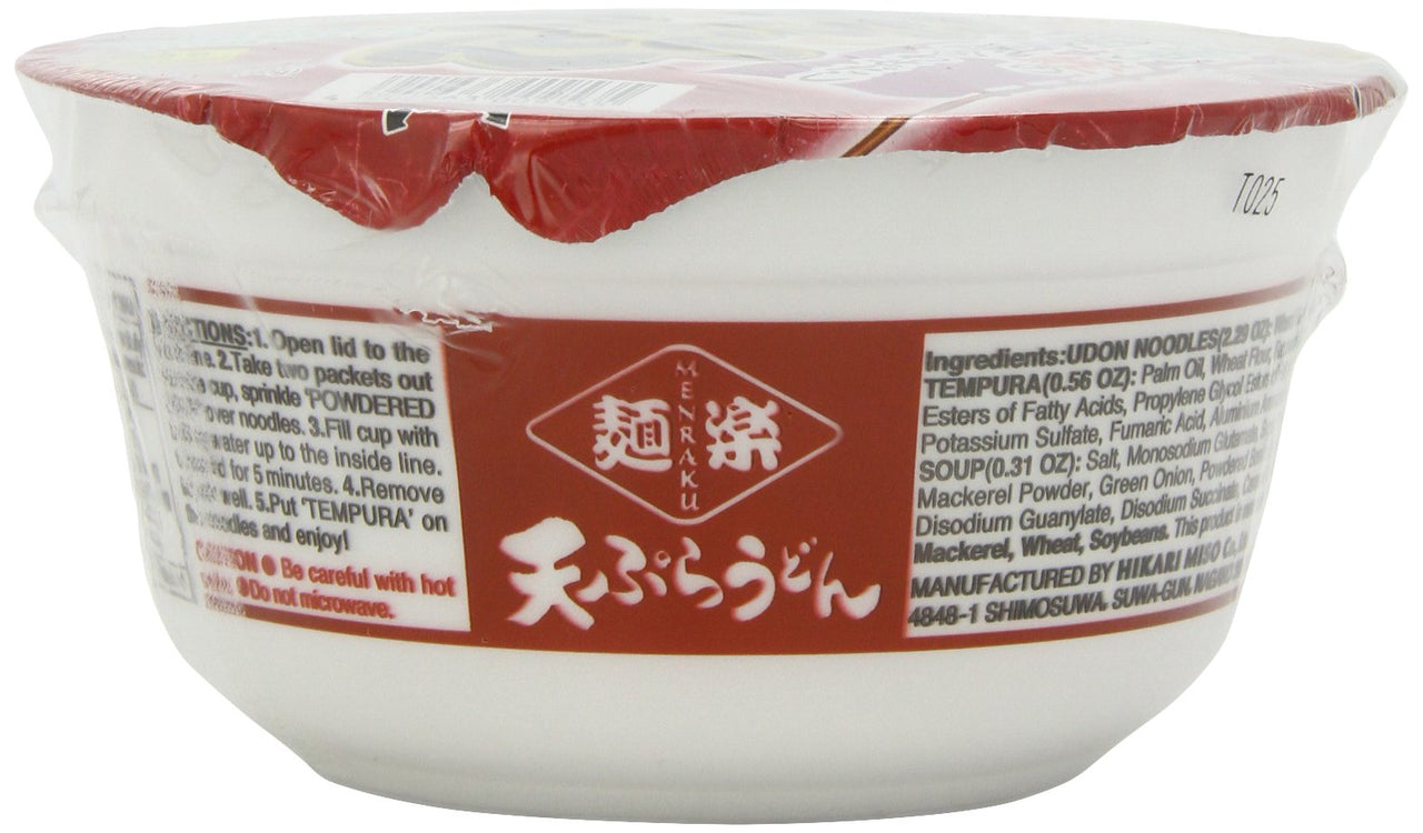 Menraku Tempura Noodles Soup, Udon, 3.17 Ounce