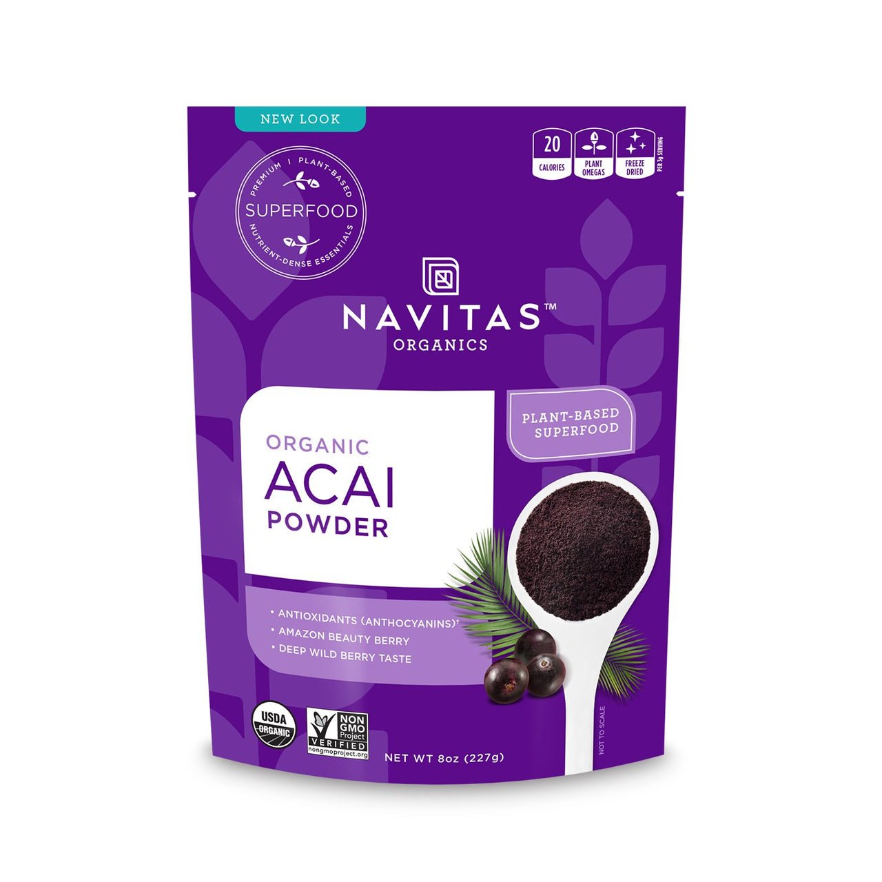 Navitas Organics Acai Powder, 8 oz. Bag  Organic, Non-GMO, Freeze-Dried, Gluten-Free, 76 Servings