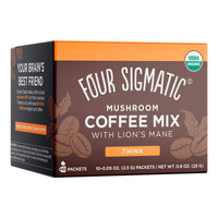 Organic Instant Coffee Powder by Four Sigmatic | Arabica Instant Coffee Singles with Lion's  Mane, Chaga and Rhodiola | Mushroom Coffee Instant Mix for Better Focus and Immune Support | 10 Packets