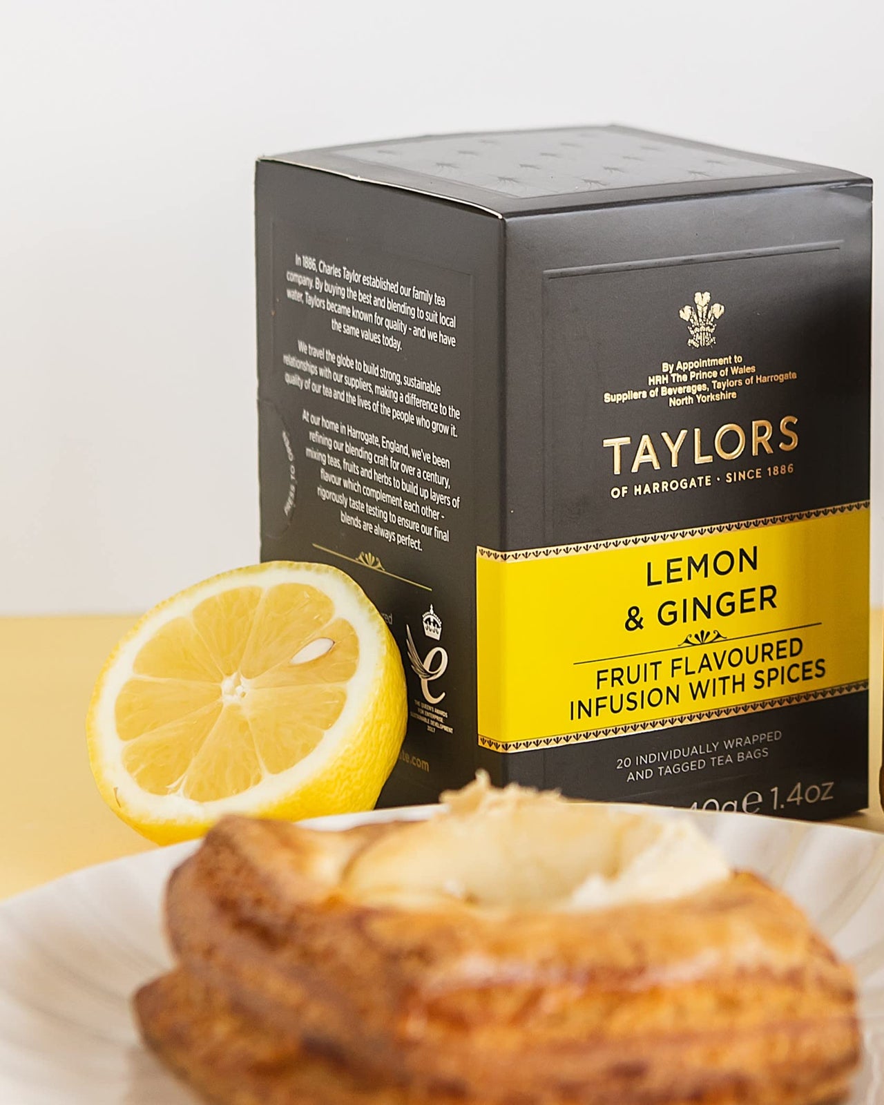 Taylors of Harrogate Lemon & Ginger Herbal Tea, 20 Count