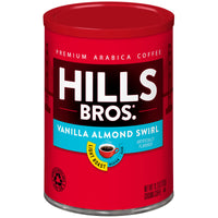 Hills Bros Vanilla Almond Swirl Ground Coffee, Light Roast - 10.3 Oz. Can - Arabica Coffee Beans - Smooth Vanilla Flavor, Sweet Almond Notes