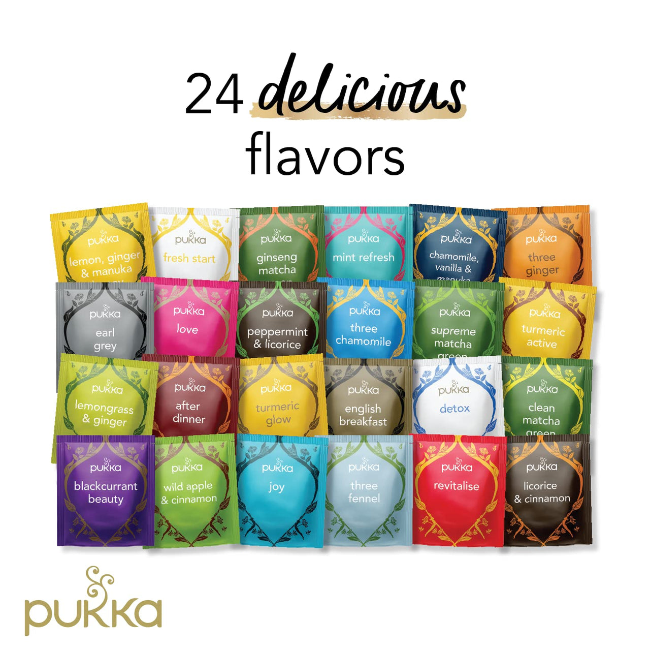 Pukka Tea Advent Calendar, Organic Herbal Tea, Perfect for Gifting, 24 Tea Bags, Red