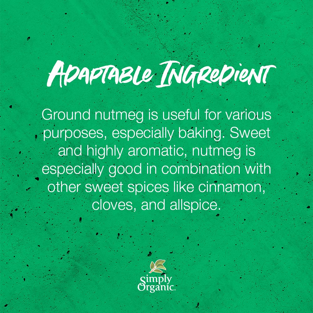Simply Organic Ground Nutmeg, Certified Organic | 2.3 oz | Myristica fragrans Houtt.