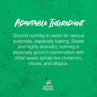 Simply Organic Ground Nutmeg, Certified Organic | 2.3 oz | Myristica fragrans Houtt.
