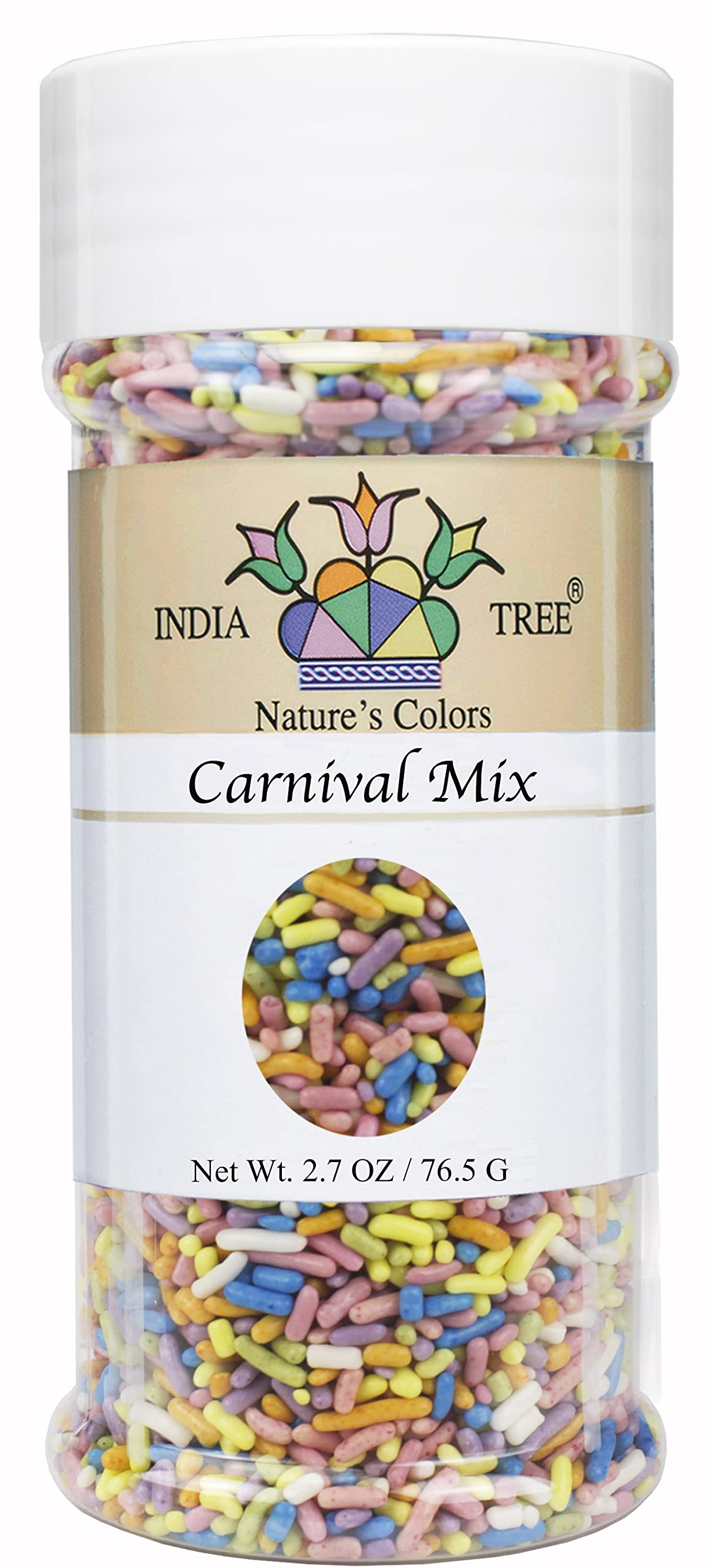 India Tree Nature's  Colors Carnival Sprinkles, 6 Ounce