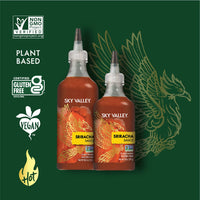 Sky Valley Sriracha Sauce - Hot Sauce, Made with Red Jalapeno Peppers, Gluten Free, Vegan, Non-GMO, Less Than 2g of Sugar per Serving, 5 Calories per Serving - Sriracha Hot Sauce, 18.5 Oz