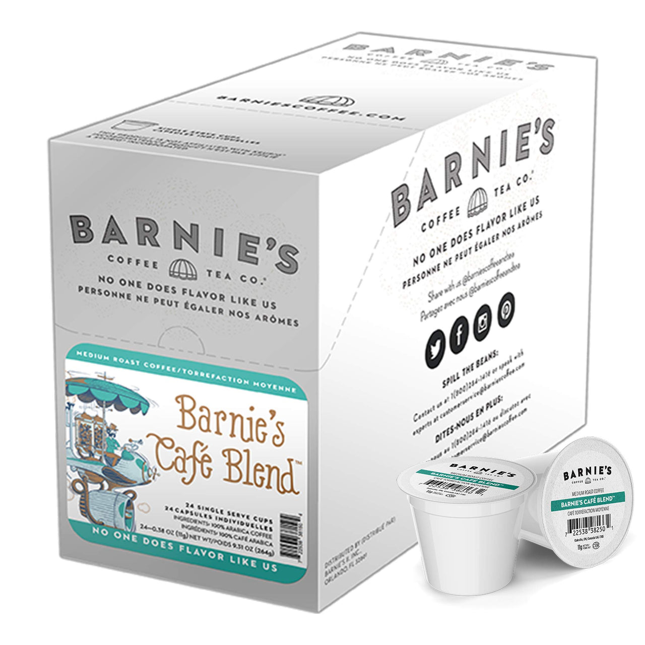 BARNIE's COFFEE TEA CO., Kitchen Single Cup for Keurig K Cup Brewers 24 , Barnie's  Blend, 24 Count