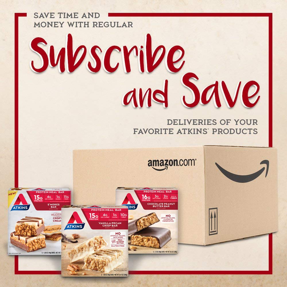 Atkins Protein Meal Bar, Chocolate Chip Granola, Keto Friendly, 8 Count