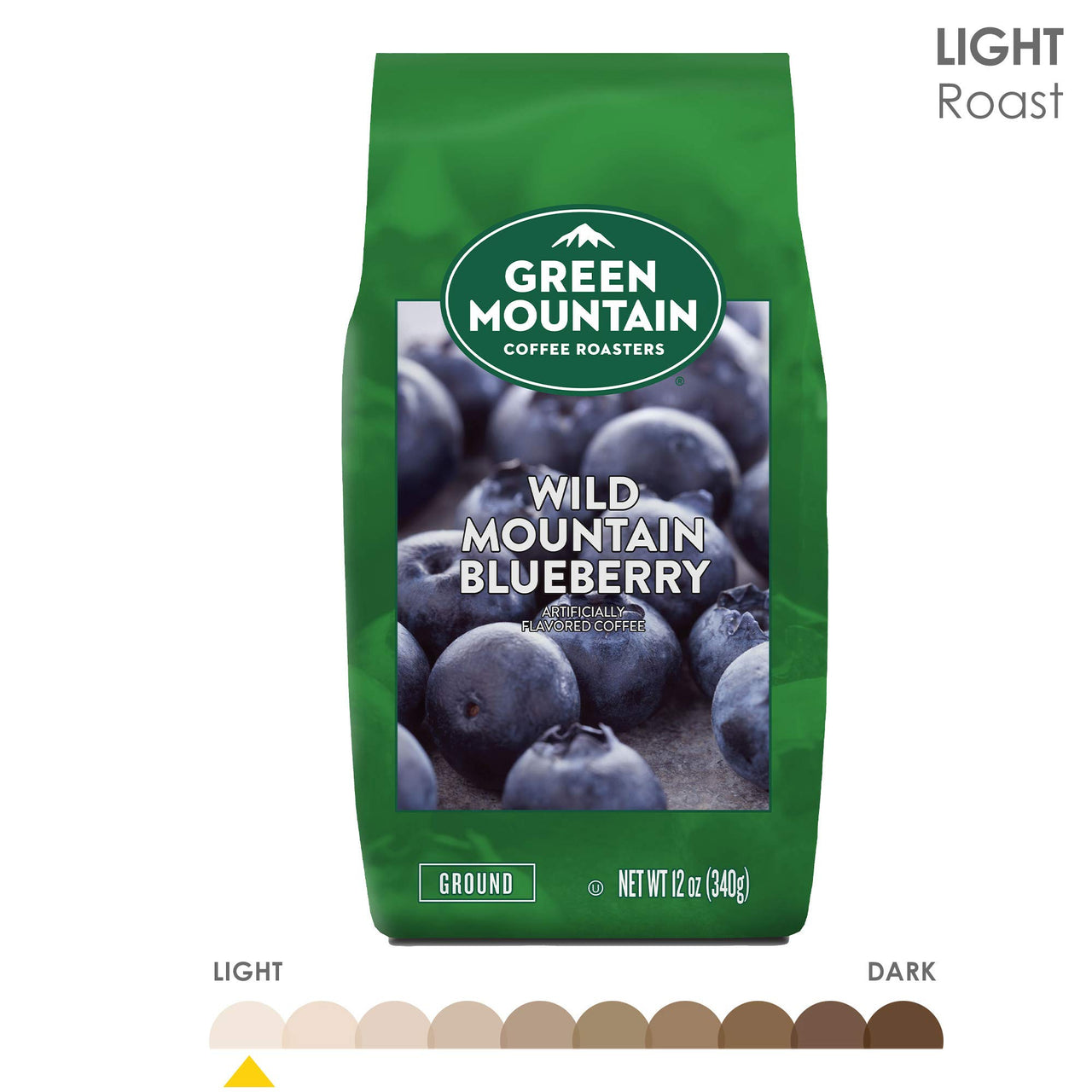 Green Mountain Coffee Roasters Wild Mountain Blueberry, Ground Coffee, Flavored Light Roast, Bagged 12 Oz, 1 Count