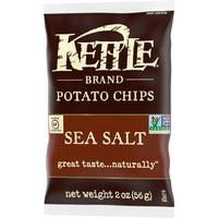 Kettle Brand Potato Chips, Sea Salt Kettle Chips, Snack Bag, 2 Oz (Pack of 6)
