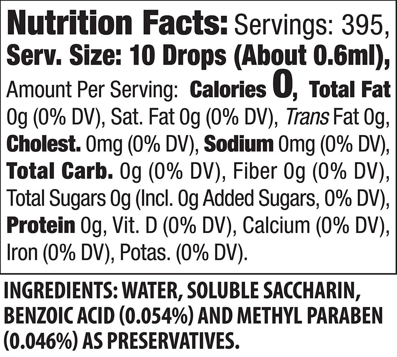 Sweet'N Low Zero Calorie, No Added Flavors or erythritol, 8-Ounce Bottle (1 Pack)