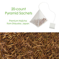 [Sugimoto Tea] Enrich Hojicha Teabags, Rich Toasty Japanese Green Tea, Low-Caffeine Evening Treat, Rich, Toasty Flavor, Compostable Pyramid Bags (20 Teabags x 3 Packs)