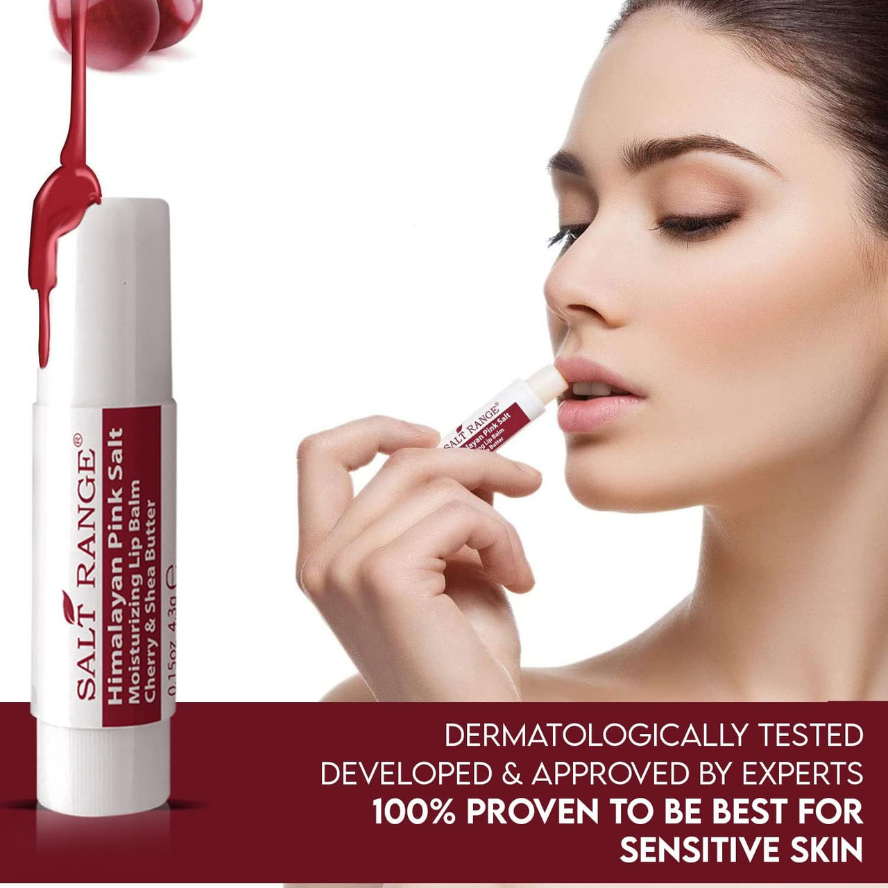 Salt Range Moisturizing Lip Balm Cherry & Shea Butter - Chapstick for Dry, Chapped lips & Cracked lips, Organic Chapstick, 2-Pack, 0.30 Ounce