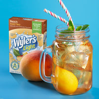 Wyler's  Light Singles To Go Powder Packets, Water Drink Mix, 96 Single Servings, Peach Iced Tea, 7 Ounce (Pack of 12), 5.64 Ounce