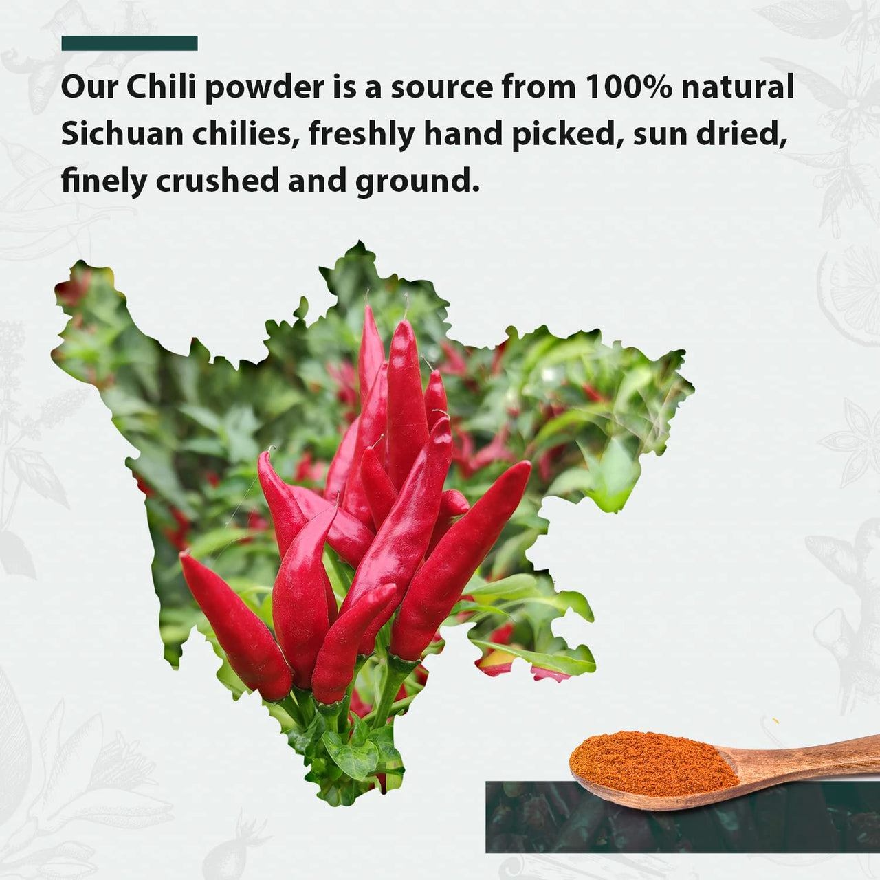 Soeos Premium Sichuan Chili Powder 8oz(226g), All Natural, Asian Chili Powder, Savory Spicy Red Chili Powder from Dried Chillies, Chilli Powder, Chili Powder Bulk, Red Chilli Powder, Hot Chili Powder.