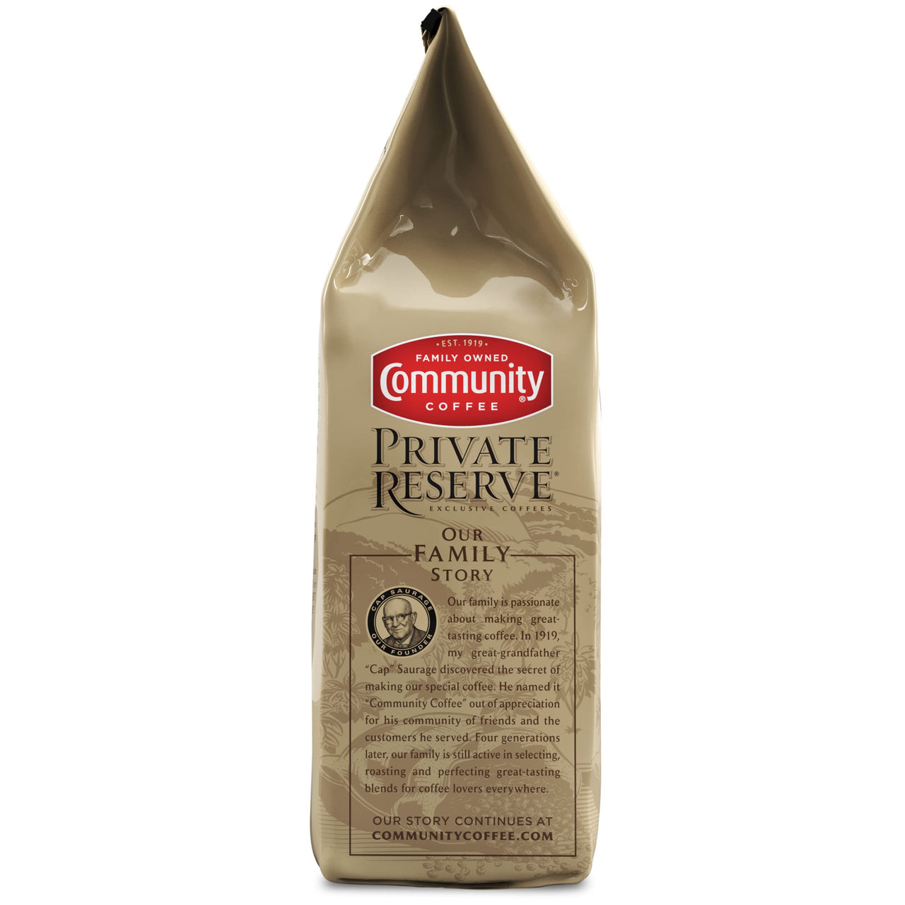 Community Coffee Private Reserve Brazil Santos Bourbon Whole Bean Coffee, Medium Dark Roast, 12 Ounce Bag (Pack of 1)