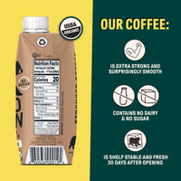 Wandering Bear Organic Straight Black Cold Brew Coffee On-the-Go, 11 fl oz, 1 pack - Extra Strong, Smooth, Organic, Unsweetened, Shelf-Stable, and Ready to Drink
