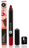SUGAR Cosmetics Matte As Hell Crayon Lipstick 01 Scarlett O’Hara (Red) With Free Sharpner, 2.8 g