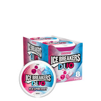 ICE BREAKERS DUO Raspberry Flavored Sugar Free Breath Mints, 1.3 oz Tins (8 Count)