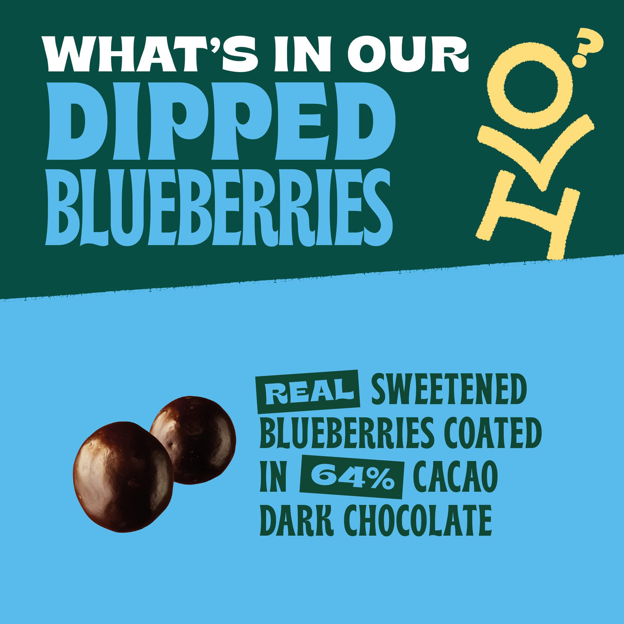 Orchard Valley Harvest Dark Chocolate Dipped Blueberries, 1 Pack (8oz), Made With Real Sweetened Blueberries, Gluten Free, Non-GMO, Stand Up Bag