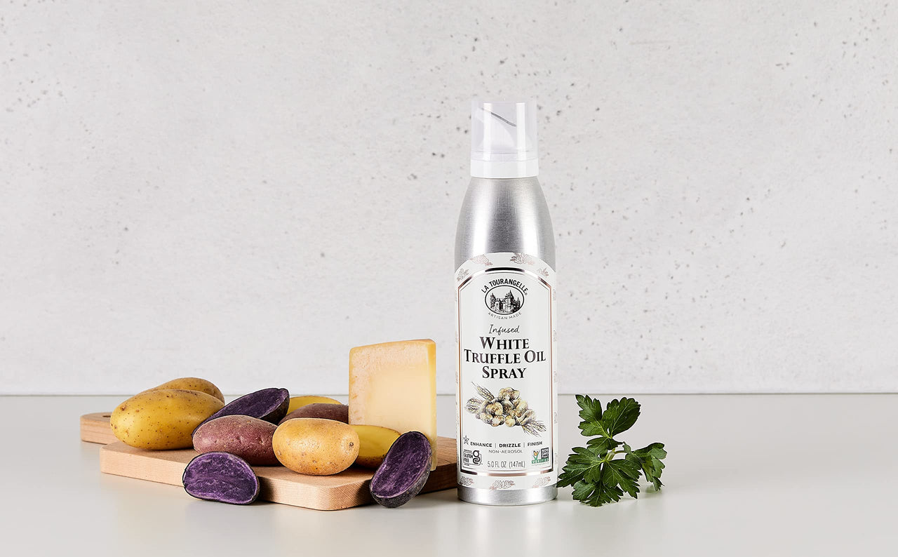 La Tourangelle, White Truffle Cooking Spray, Gourmet Flavor for Veggies, Pasta, Potatoes, Pizza, Marinades and Popcorn, 5 Fl Oz
