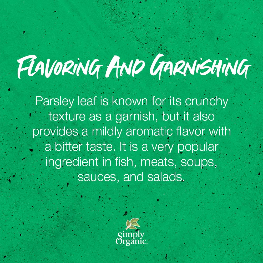 Simply Organic Parsley Flakes, Cut & Sifted, Certified Organic | 0.26 oz | Petroselinum crispum var. neapolitanum