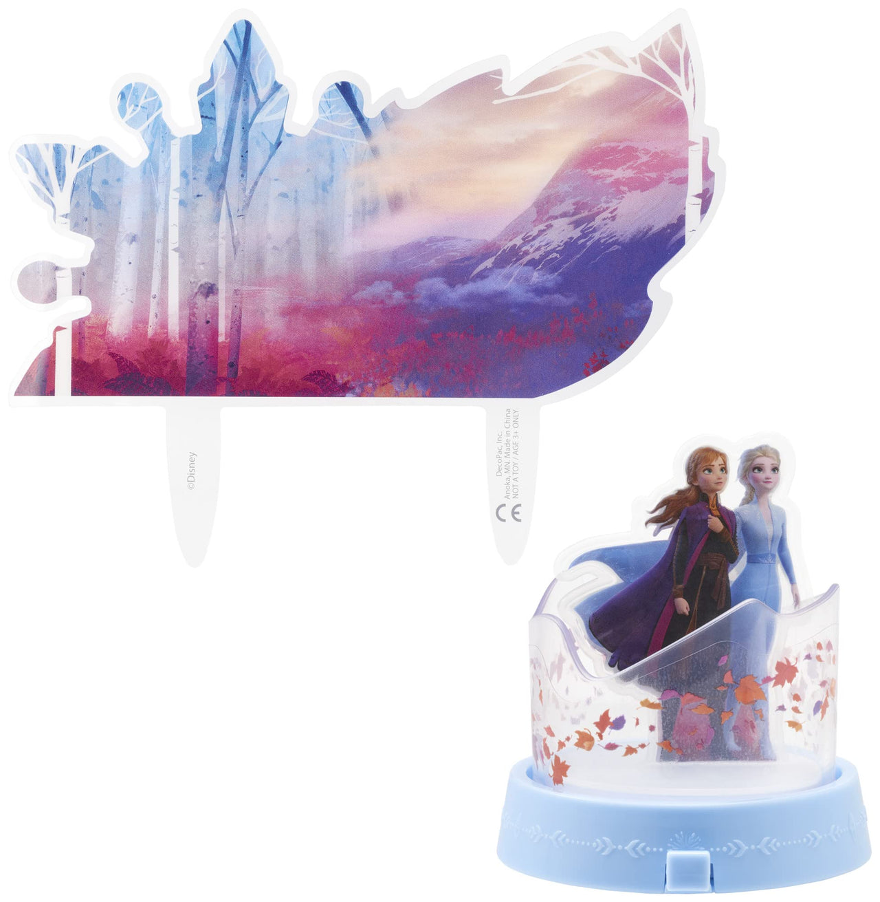 DecoSet Disney Frozen 2 Mythical Journey Cake Topper Decoration, 2-Piece set Featuring Elsa and Anna