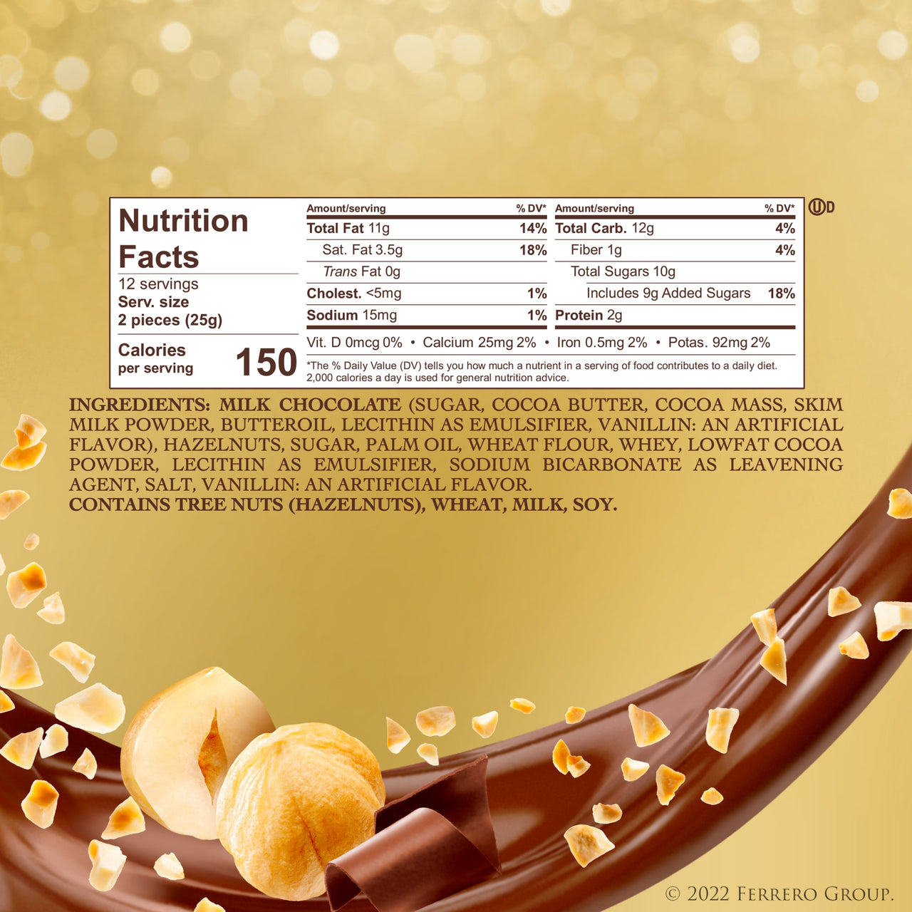 Ferrero Rocher Premium Gourmet Milk Chocolate Hazelnut, Individually Wrapped Candy for Gifting, Luxury Chocolate Gift for Valentine's  Day, 10.5 oz, 24 Count