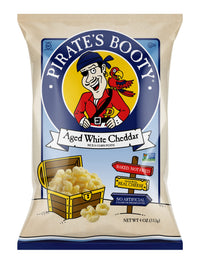 Pirate's  Booty Aged White Cheddar Cheese Puffs, Gluten Free, Healthy Kids Snacks, Easter Snacks, 4oz Grocery Size Snack Bag