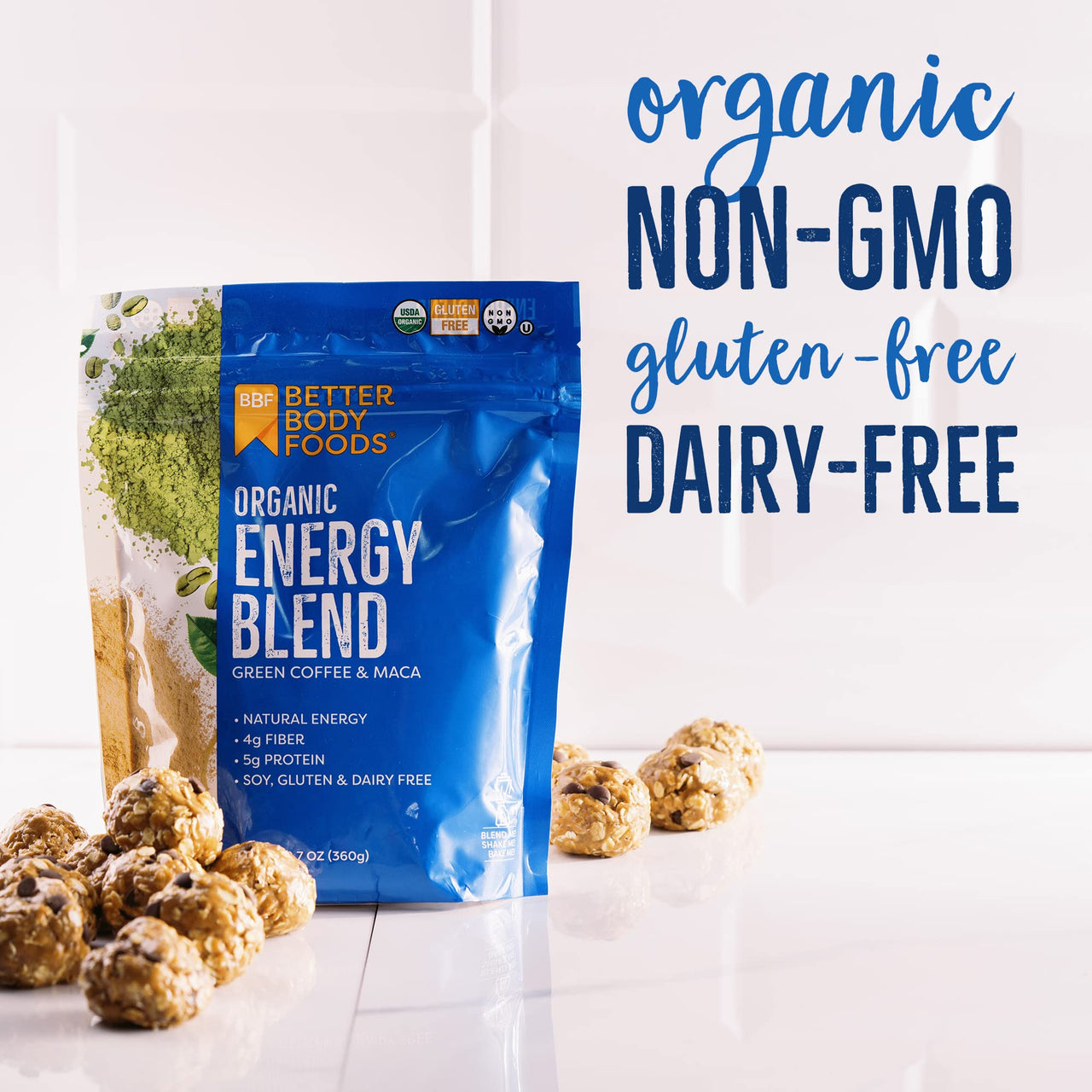 BetterBody Foods Organic Energy Blend, Plant-Based Natural Energy, Gluten-free, Non-GMO, 12.7 Ounces