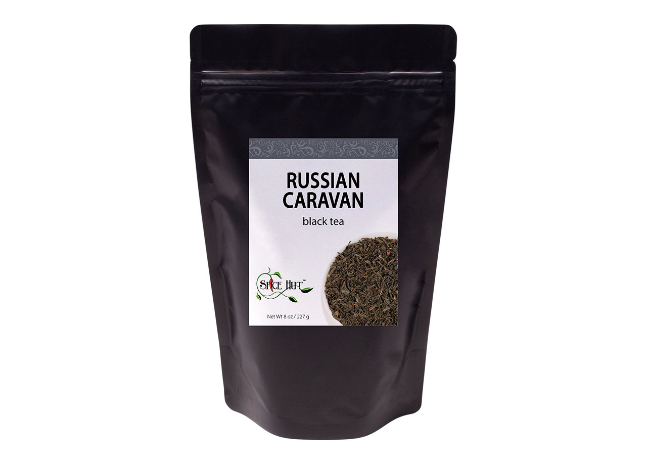 Russian Caravan Black Tea, Loose Leaf Black Tea, Caffeine, Smoky Flavored Russian Tea | 8oz Bulk Tea, 80-100 Cups | The Spice Hut, First Sip of Tea