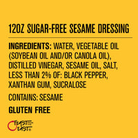 Feast From The East Sugar-Free Sesame Dressing - 12 Fl Oz - Sweet & Tangy - KETO FRIENDLY - ZERO SUGAR - NO CARB - Gluten Free - Asian Sesame Vinaigrette - Chinese Chicken Salad Dressing (Pack of 1)