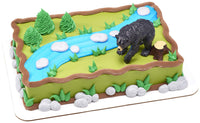 DecoSet Wild Black Bear Cake Topper, Ready to Use Cake Decoration, Food Safe Strong Plastic Animal Figurine