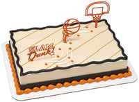 DecoPac Basketball Slam Dunk Cake Decorating Kit, 3 Piece Cake and Cupcake Toppers for Birthdays, Parties, And Team Celebrations, Orange