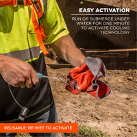 Ergodyne Chill Its 6602MF Cooling Towel, Soft Microfiber Material, UPF 50+,Blue,41